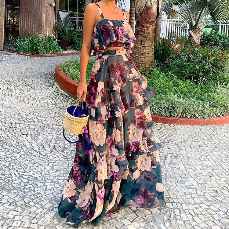 Women's Two Piece Outfits Flor – Romper Floral Print recenzja i cena
