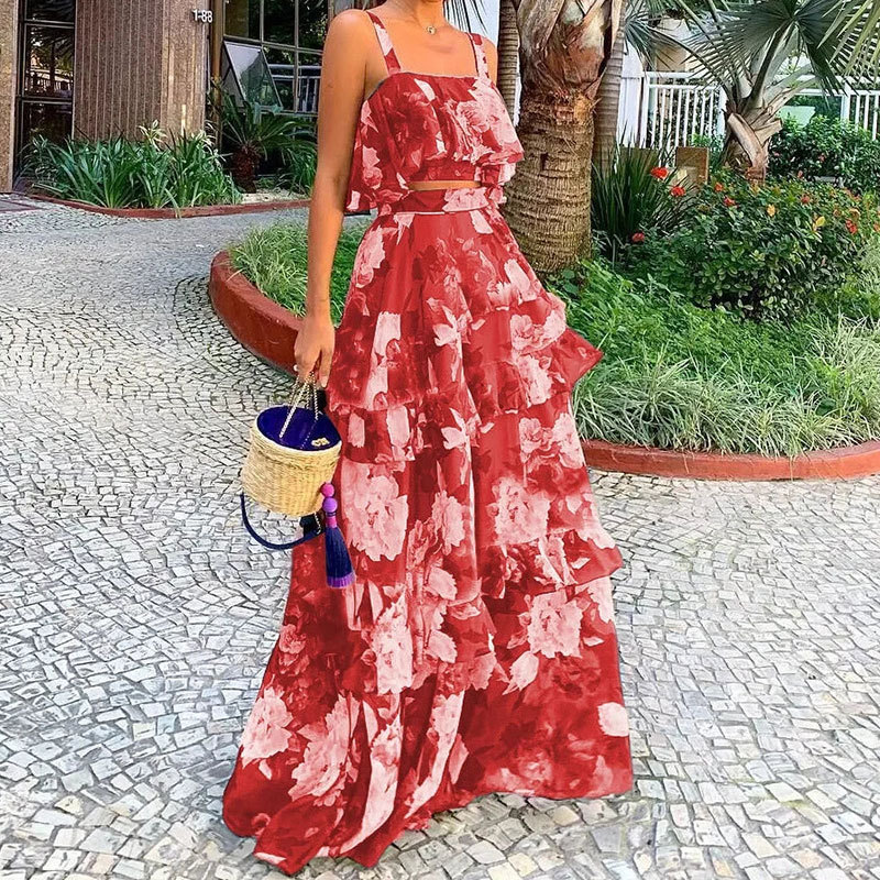 Women's Two Piece Outfits Flor – Romper Floral Print recenzja i cena