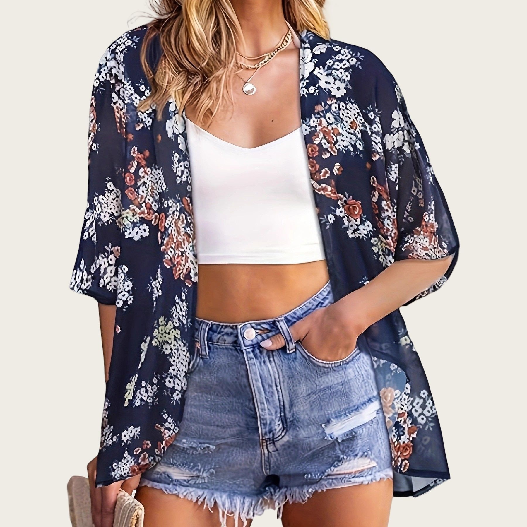 Swimsuit Woman 2025 Kimono Car – Kimono Sheer Floral recenzja i cena