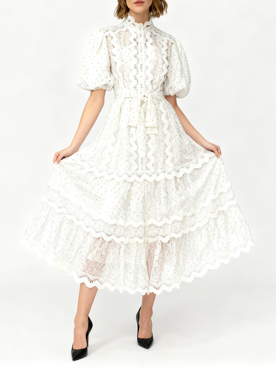 TWOTWINSTYLE Dot Print Sheer D – Linen Dress Wrap recenzja i cena