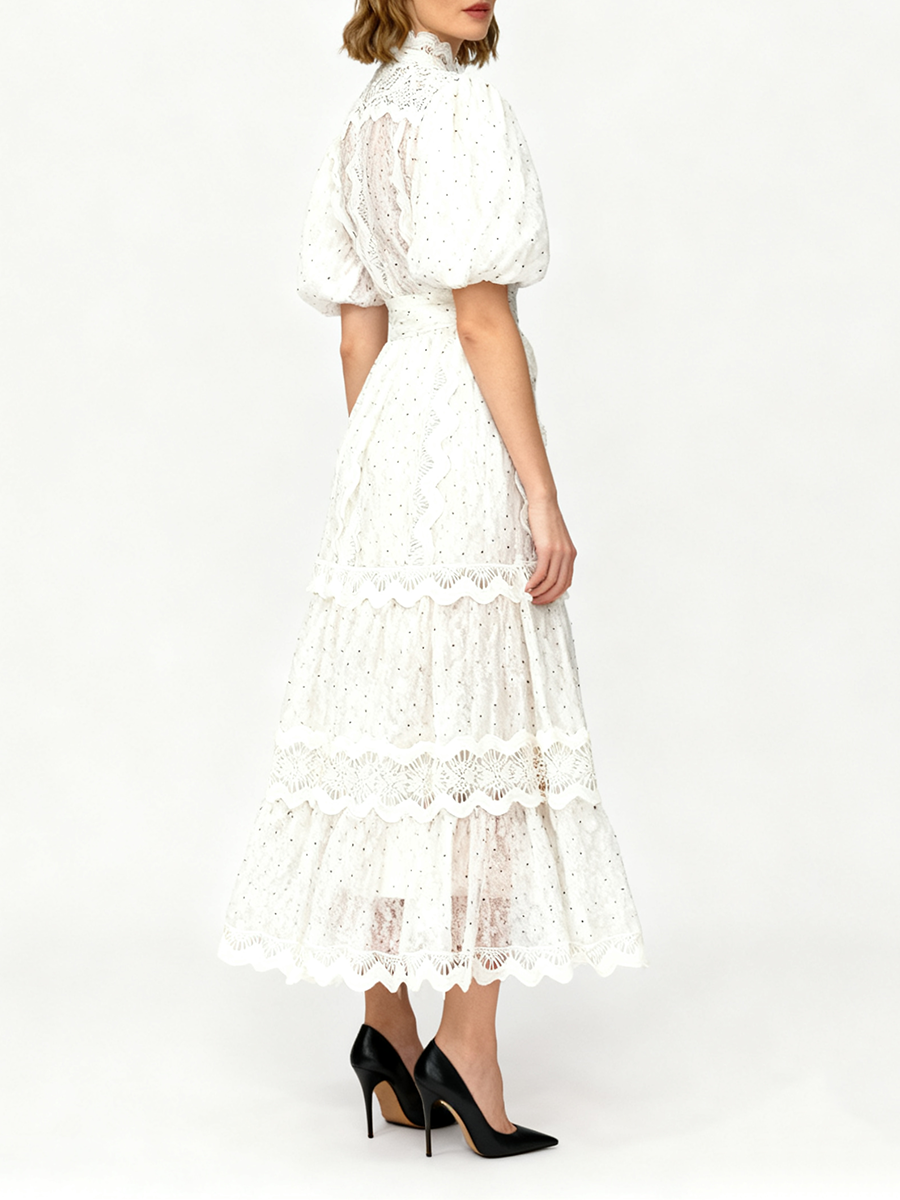TWOTWINSTYLE Dot Print Sheer D – Linen Dress Wrap recenzja i cena