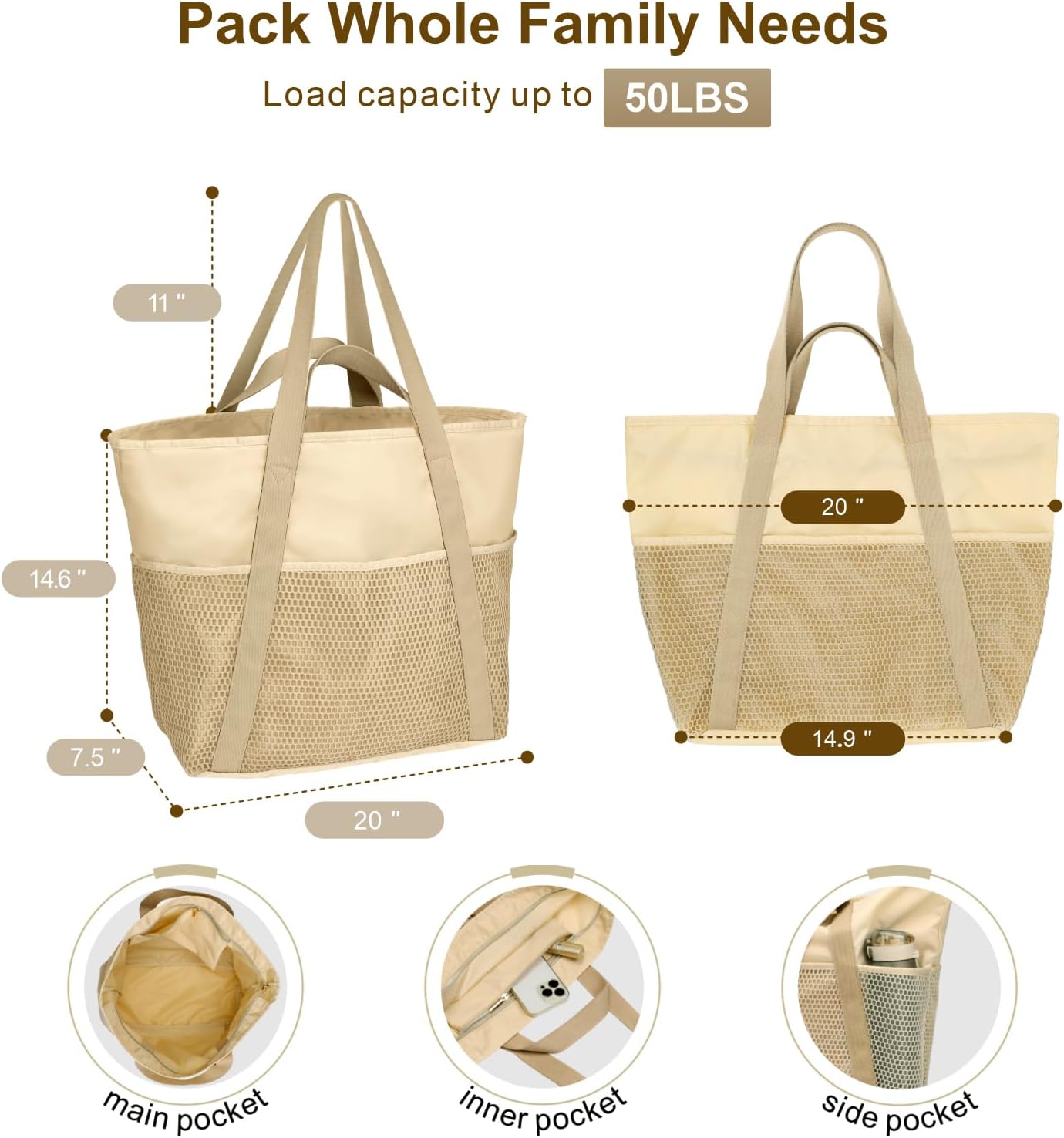 Waterproof Beach Bags for Wome – Tote Bag Beach recenzja i cena