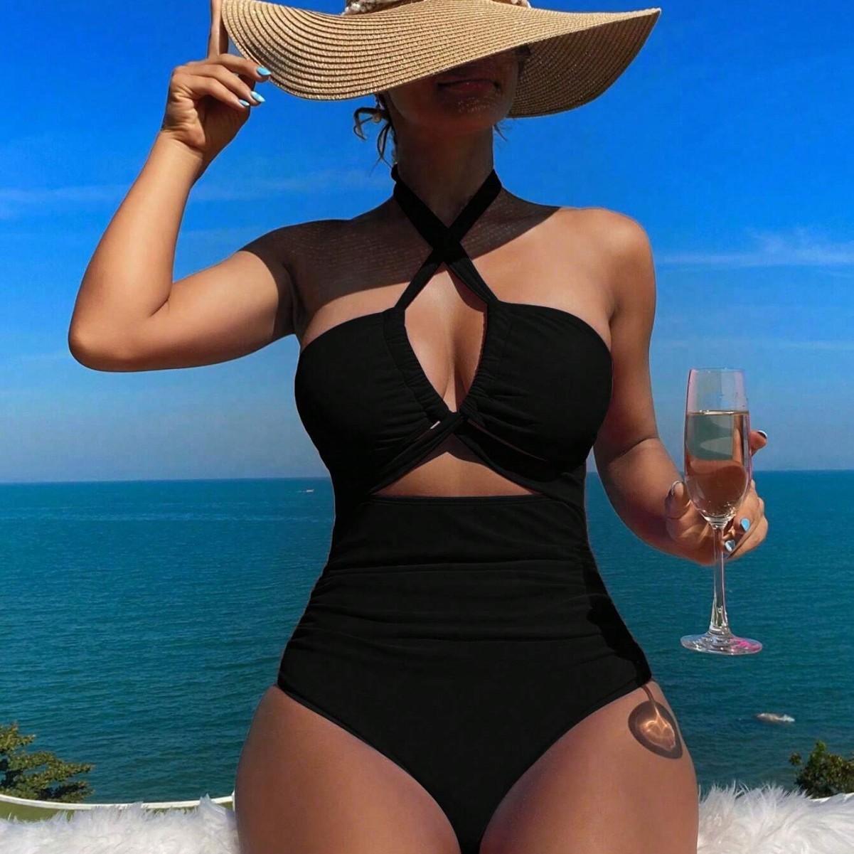 Women Swimsuit Halter Neck Sol – Swimsuit Bikini Ruched recenzja i cena