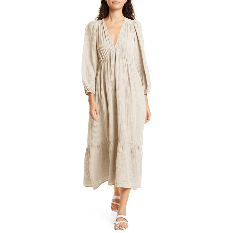 Muslin 100% Cotton Long Sleeve – Linen Dress Wrap recenzja i cena