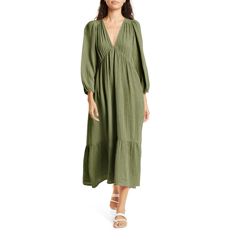Muslin 100% Cotton Long Sleeve – Linen Dress Wrap recenzja i cena