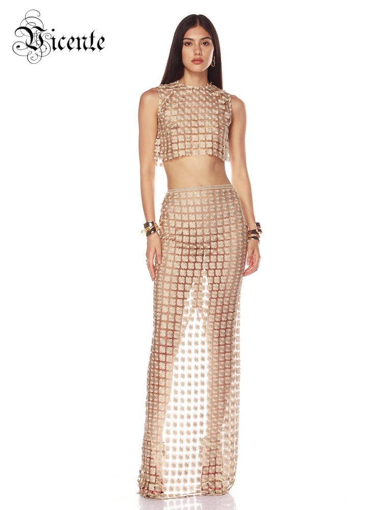 VC Stylish Beige Sleeveless Cr – Crop Top Crochet recenzja i cena
