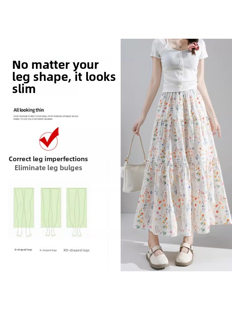 plus Size Floral Print A-Line  – Midi Skirt Floral recenzja i cena