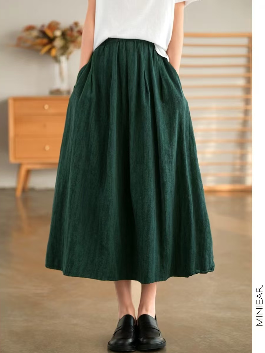 New 2025 Autumn Pure Color Flo – Midi Skirt Floral recenzja i cena