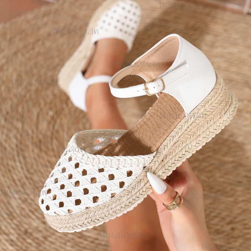 Boho Women's Hollow Out Woven  – Wedge Espadrille Women recenzja i cena
