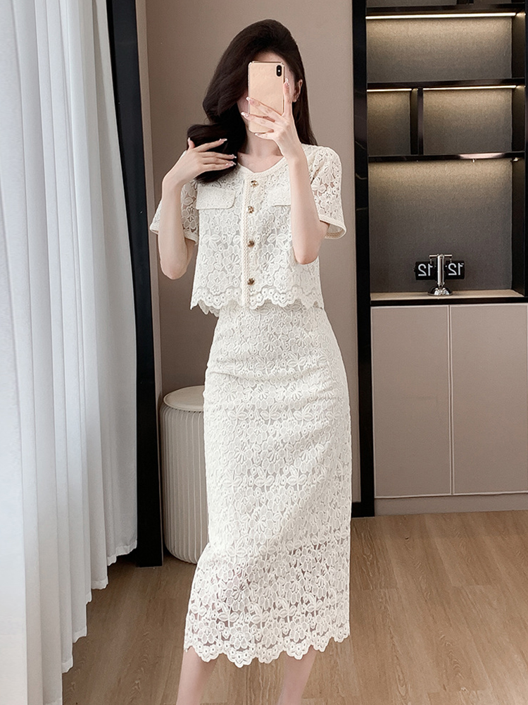 Summer Women Elegant Lace Flor – Midi Skirt Floral recenzja i cena