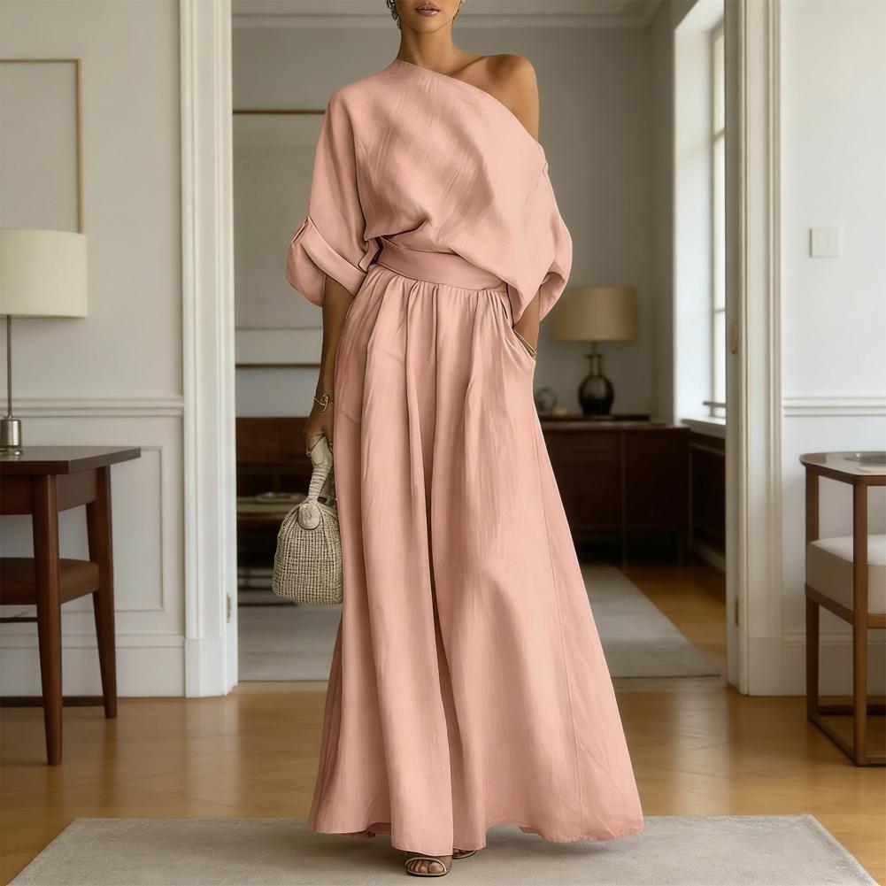 Women Blouse Pants Set Elegant – Blouse Off Shoulder recenzja i cena