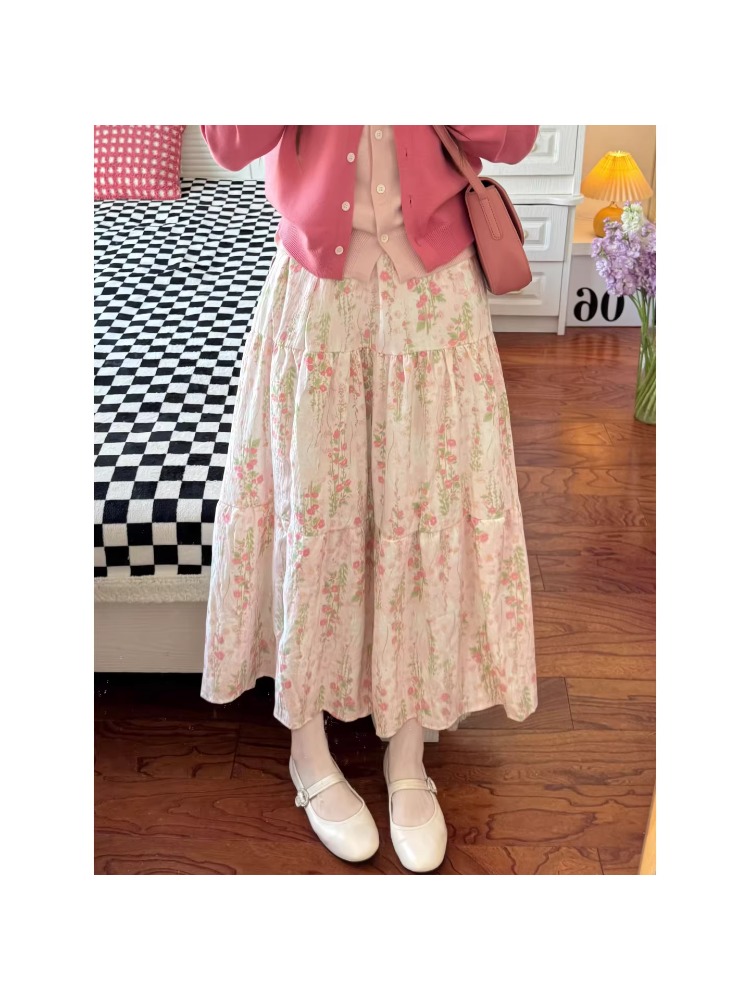 plus Size Women's Floral Print – Midi Skirt Floral recenzja i cena