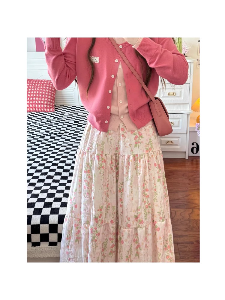 plus Size Women's Floral Print – Midi Skirt Floral recenzja i cena