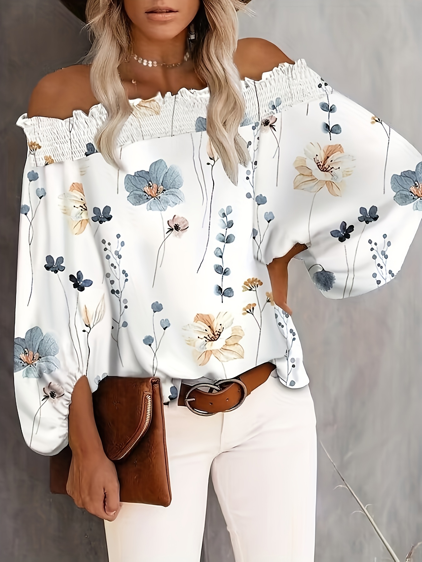 Plus Size New Women's Casual F – Blouse Off Shoulder recenzja i cena