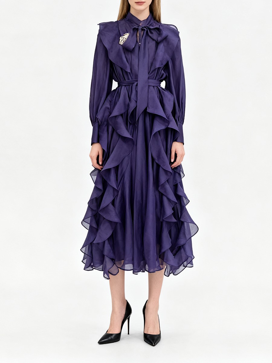 TWOTWINSTYLE Solid Spliced Ruf – Linen Dress Wrap recenzja i cena