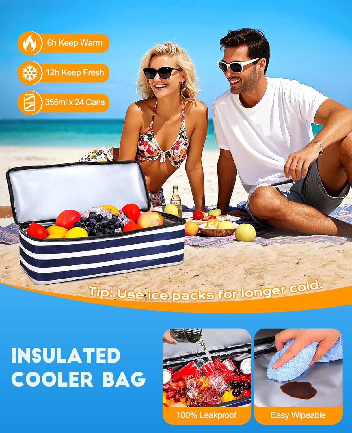 Beach Bag with Cooler, 49L Wat – Tote Bag Beach recenzja i cena