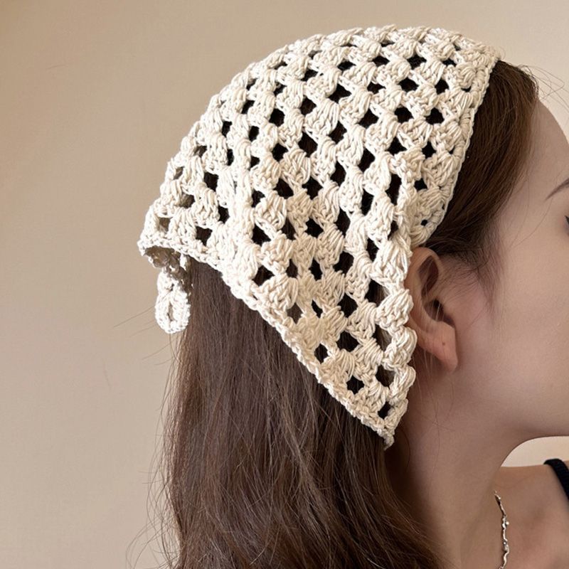 Crochet Triangle Hair Scarf Ho – Headband Summer Knit recenzja i cena