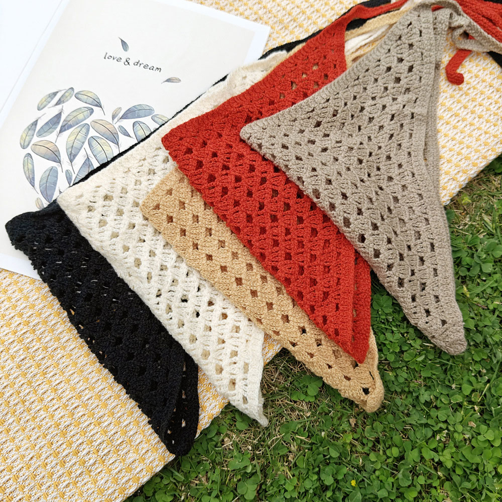 Crochet Triangle Hair Scarf Ho – Headband Summer Knit recenzja i cena
