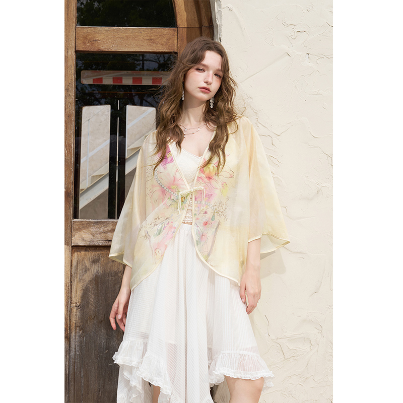 ELFSACK New Chinese Frog Butto – Kimono Sheer Floral recenzja i cena
