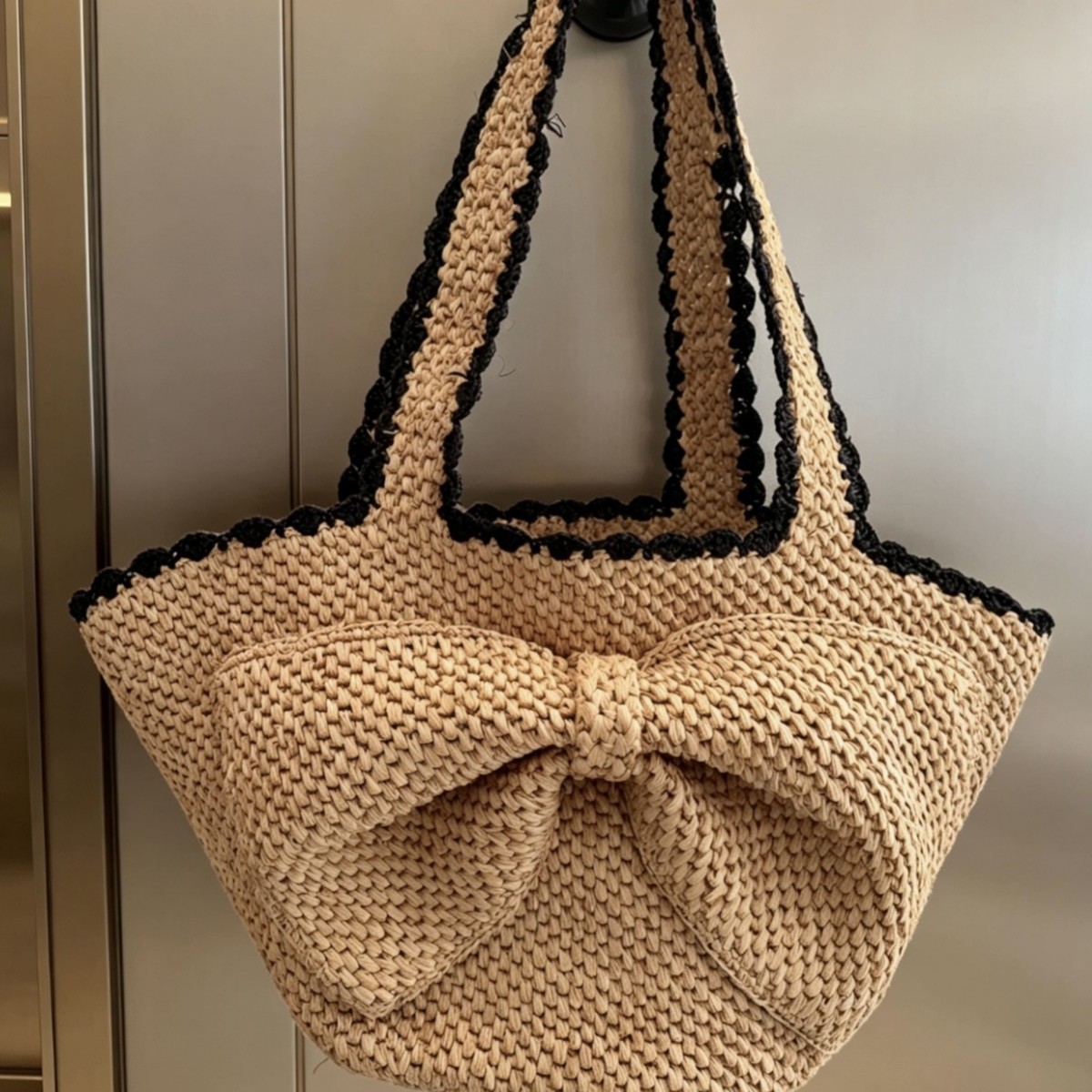 NEW raffia bow crochet handwov – Crochet Bag Raffia recenzja i cena