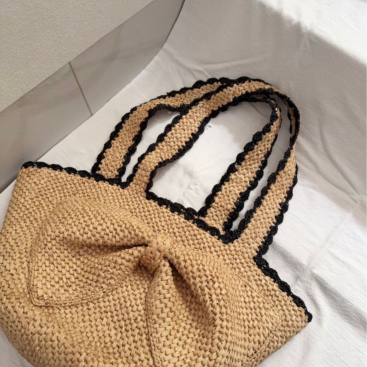 NEW raffia bow crochet handwov – Crochet Bag Raffia recenzja i cena