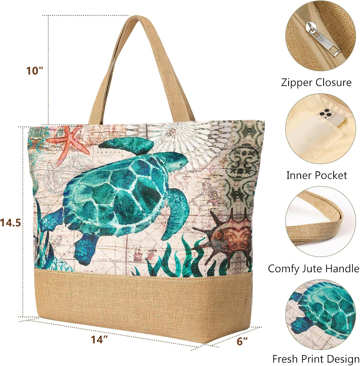 Large Beach Bag for Women with – Tote Bag Beach recenzja i cena