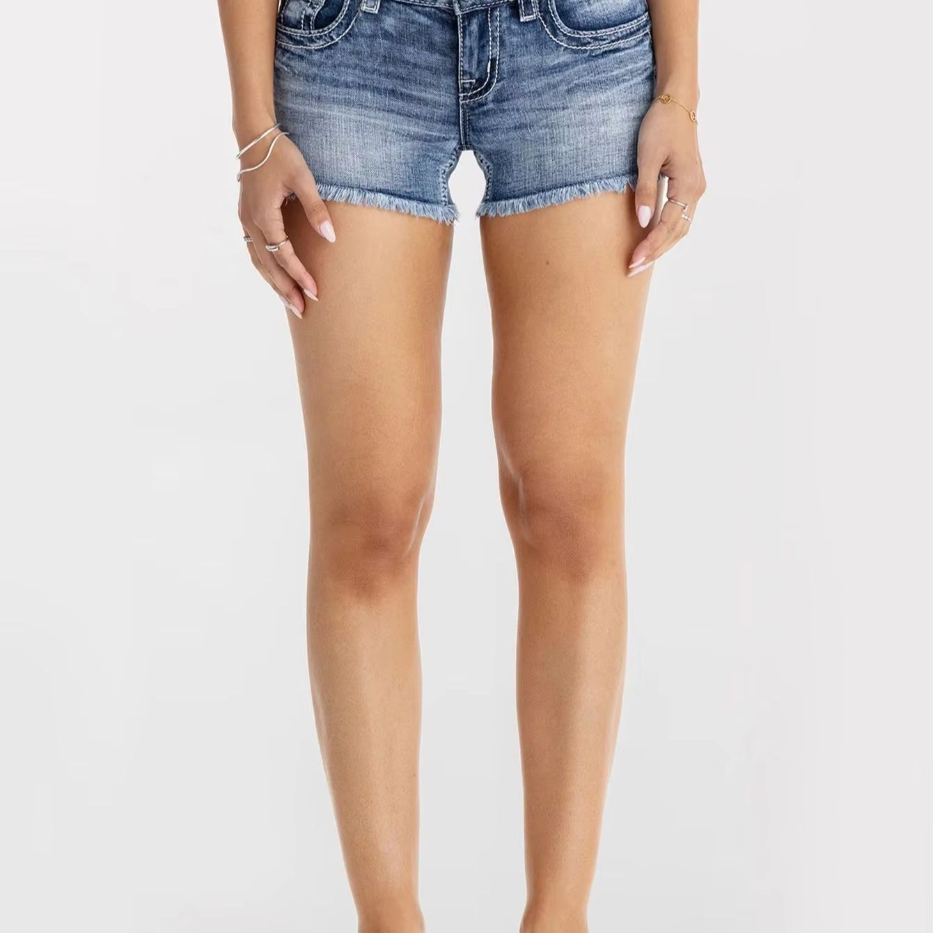 Women Clothes Butterfly Rhines – Shorts Denim Frayed recenzja i cena