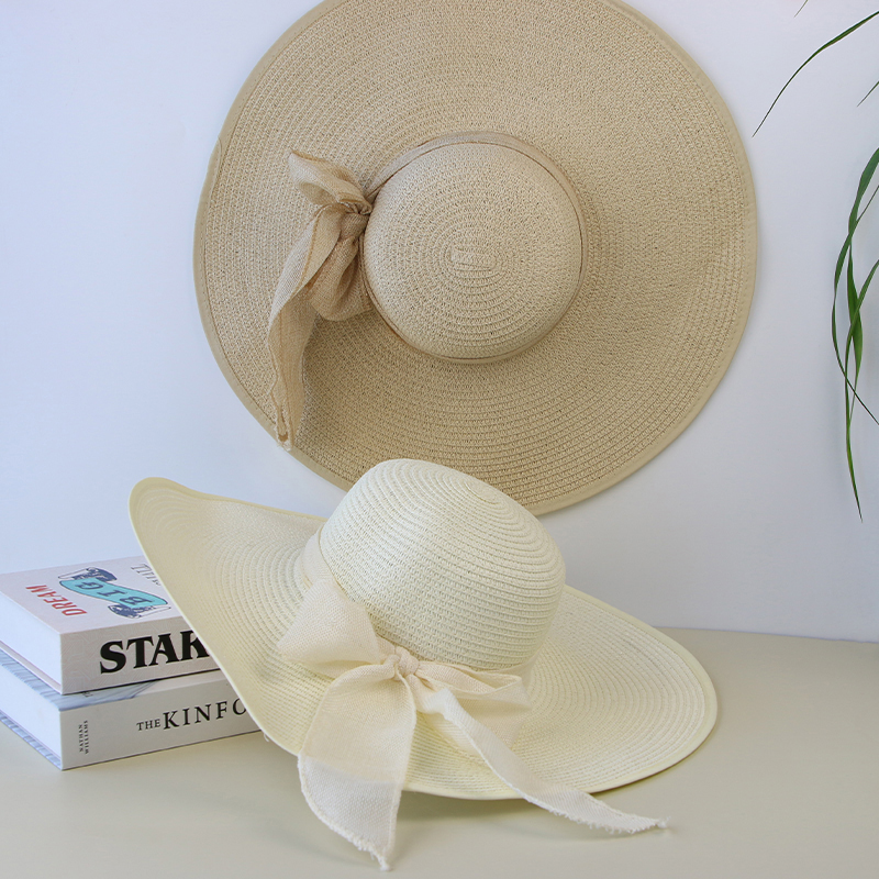 Summer Women Straw Hat Bowknot – Hat Floppy Wide recenzja i cena
