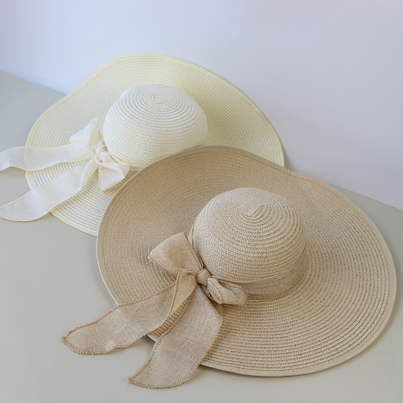 Summer Women Straw Hat Bowknot – Hat Floppy Wide recenzja i cena