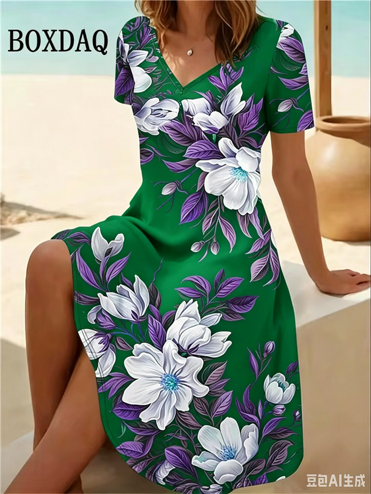 6XL Plus Size Women Dresses Su – Romper Floral Print recenzja i cena