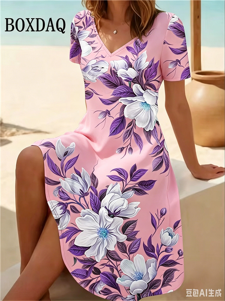 6XL Plus Size Women Dresses Su – Romper Floral Print recenzja i cena