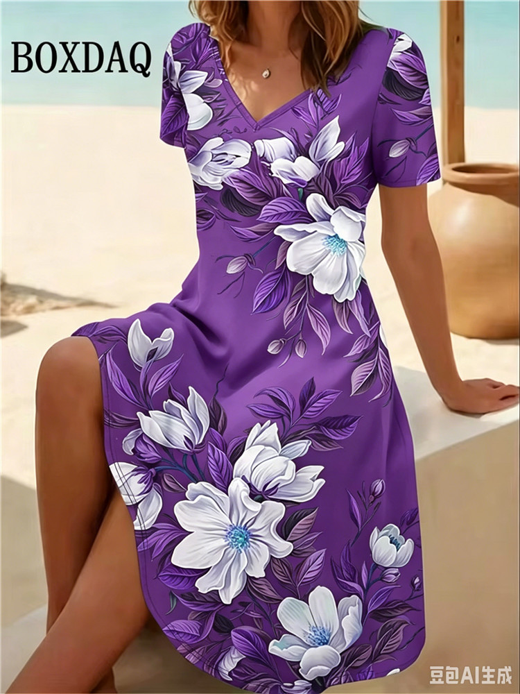 6XL Plus Size Women Dresses Su – Romper Floral Print recenzja i cena