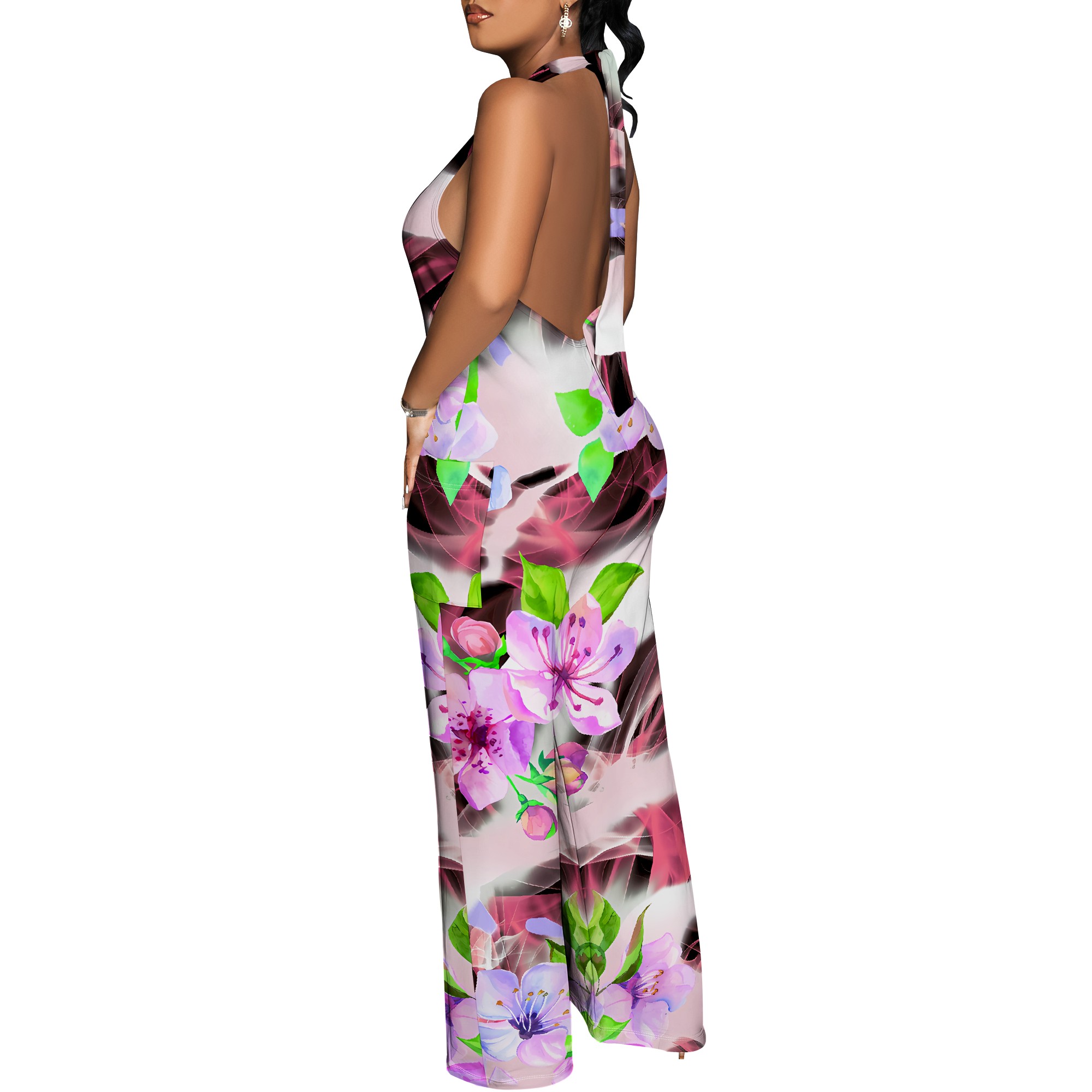 Floral Print Halter Jumpsuit - – Romper Floral Print recenzja i cena