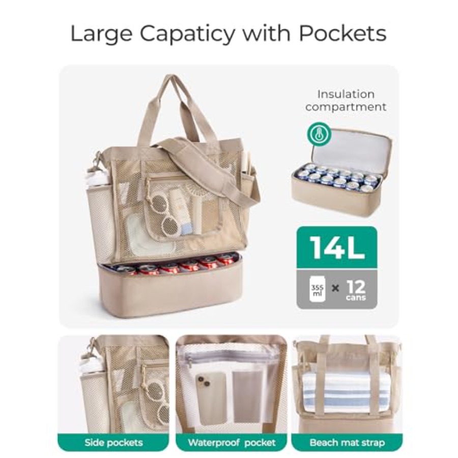 BAGSMART Beach Bag for Women M – Tote Bag Beach recenzja i cena