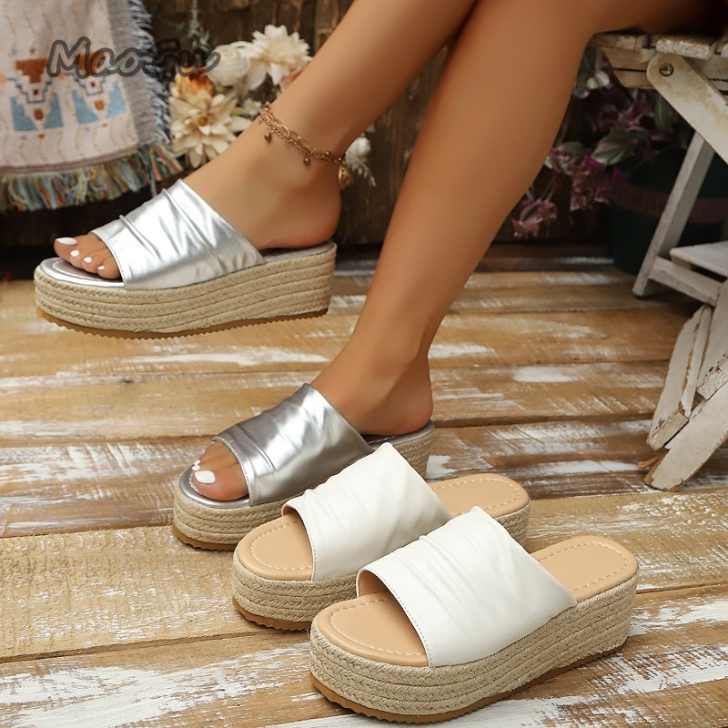 Women's Ruched Espadrille Wedg – Wedge Espadrille Women recenzja i cena