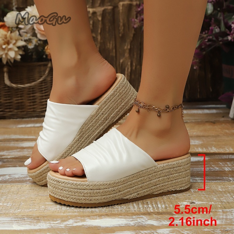 Women's Ruched Espadrille Wedg – Wedge Espadrille Women recenzja i cena