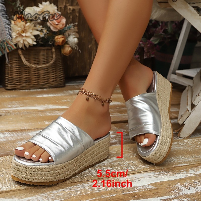 Women's Ruched Espadrille Wedg – Wedge Espadrille Women recenzja i cena