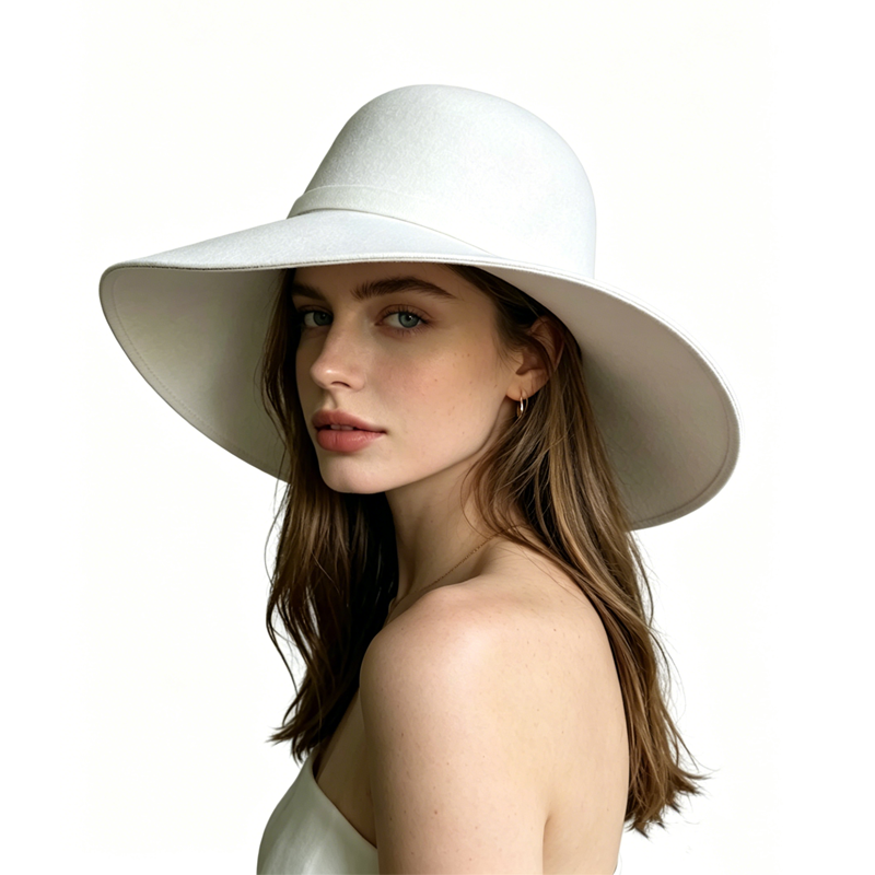 White Dome-shaped Ladies' Hat  – Hat Floppy Wide recenzja i cena
