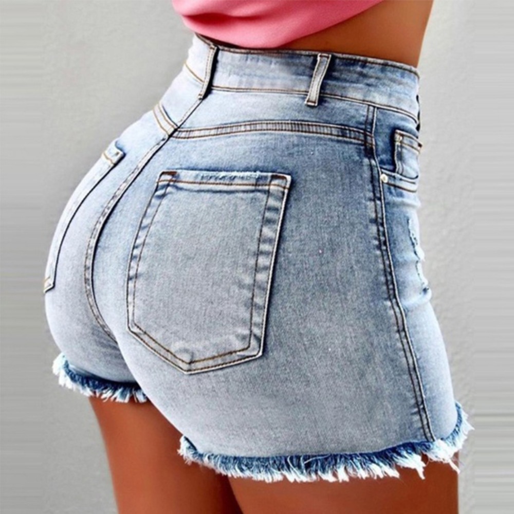 Women's High Waisted Denim Sho – Shorts Denim Frayed recenzja i cena
