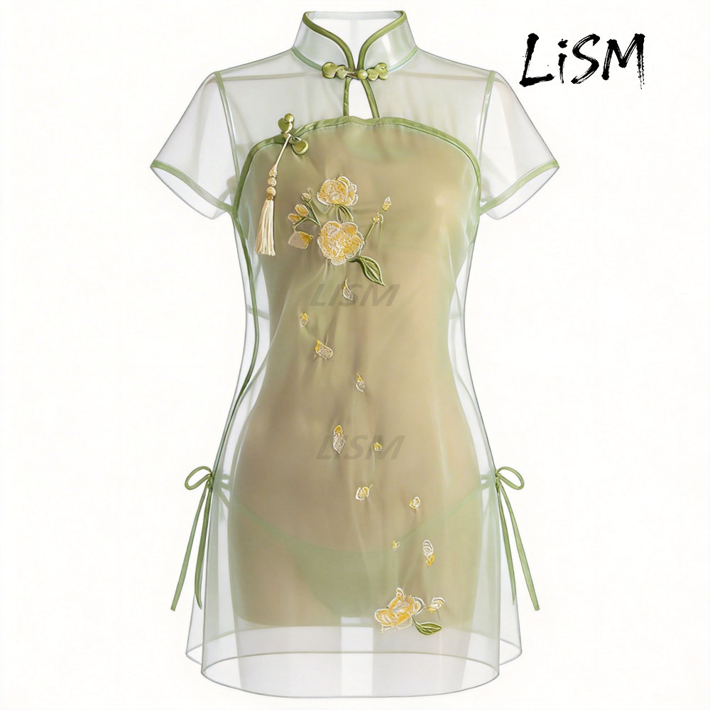 LiSM Women's Cheongsam Pajamas – Kimono Sheer Floral recenzja i cena