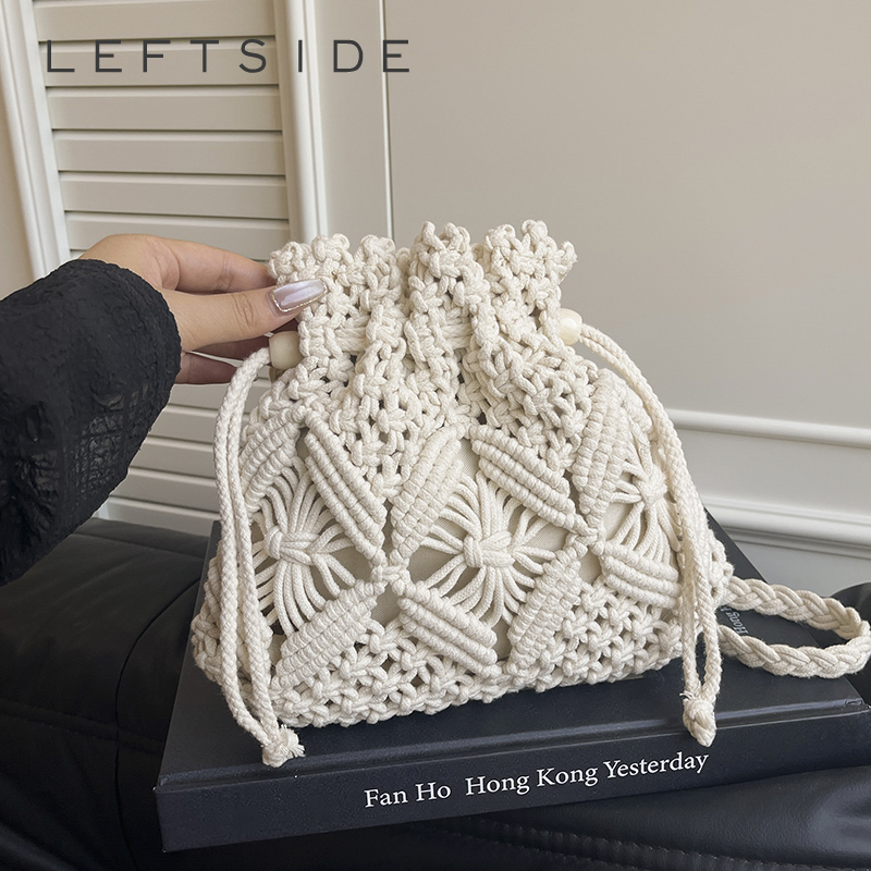 LEFTSIDE Weave Small Shoulder  – Crochet Bag Raffia recenzja i cena