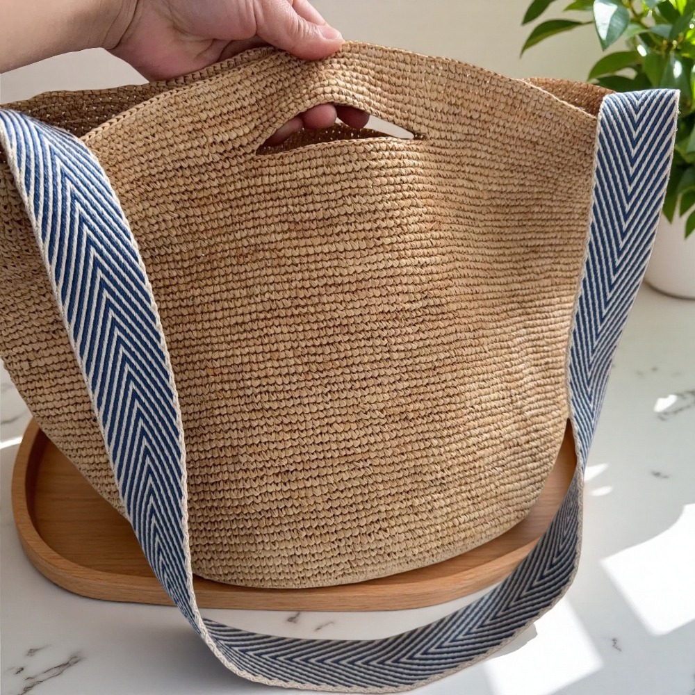 New Raffia Rainbow Bucket Bag  – Crochet Bag Raffia recenzja i cena