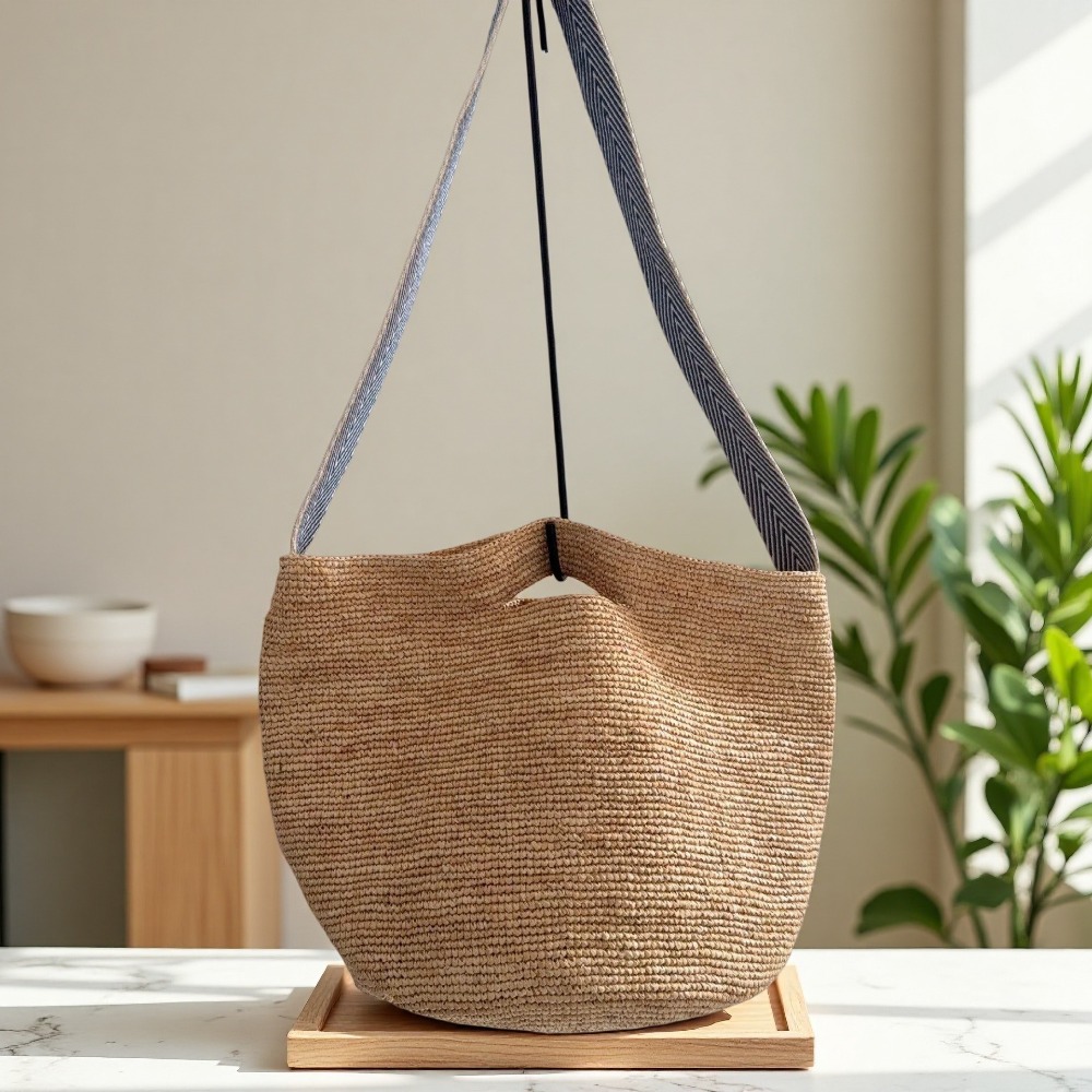 New Raffia Rainbow Bucket Bag  – Crochet Bag Raffia recenzja i cena