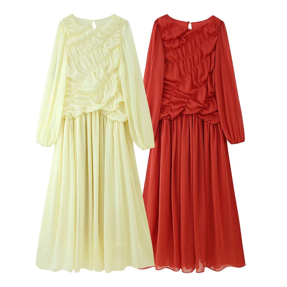 Autumn Long Sleeve Dresses 202 – Linen Dress Wrap recenzja i cena