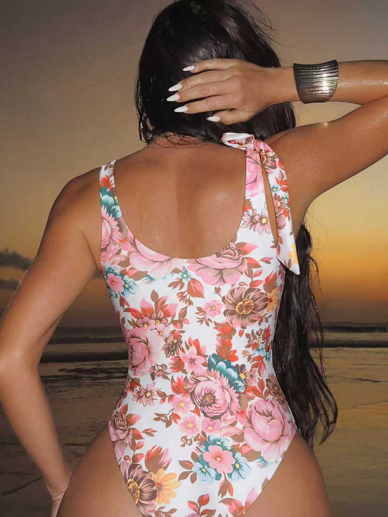 2026 Women's Floral Print Ruch – Swimsuit Bikini Ruched recenzja i cena