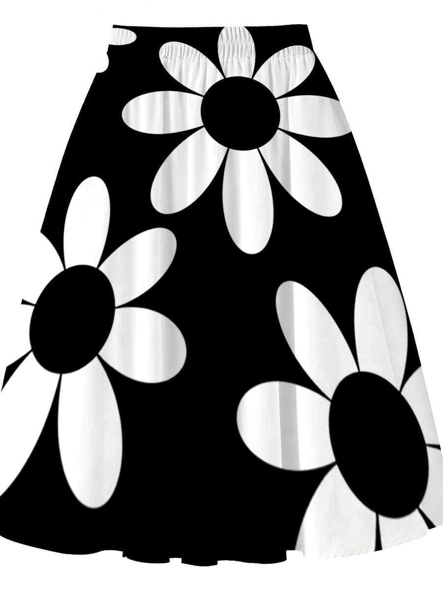 Oversized Womens Daisy Print M – Midi Skirt Floral recenzja i cena