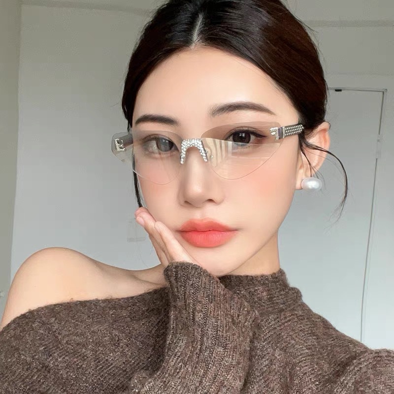 Women's Sexy Cat Eye Rimless R – Sunglasses Cat Eye recenzja i cena