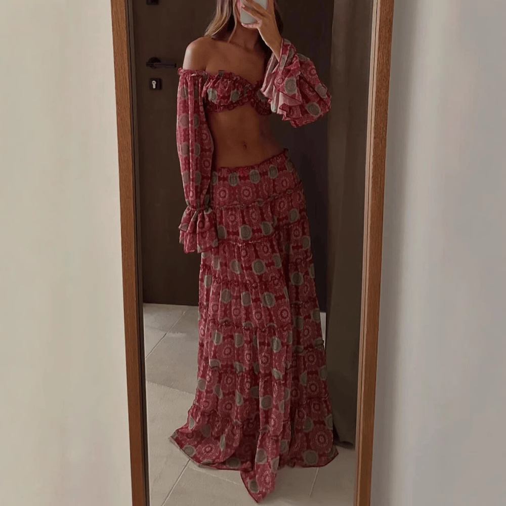Vintage Print Skirt Two Piece  – Romper Floral Print recenzja i cena
