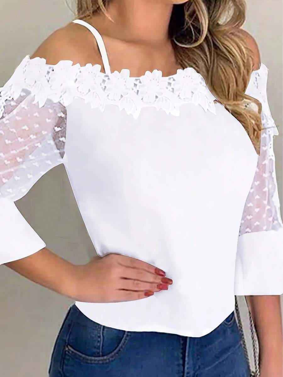 Purple Floral Print Off Should – Blouse Off Shoulder recenzja i cena