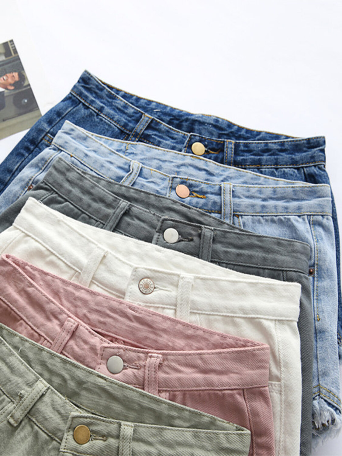 Women's High Waist Denim Short – Shorts Denim Frayed recenzja i cena